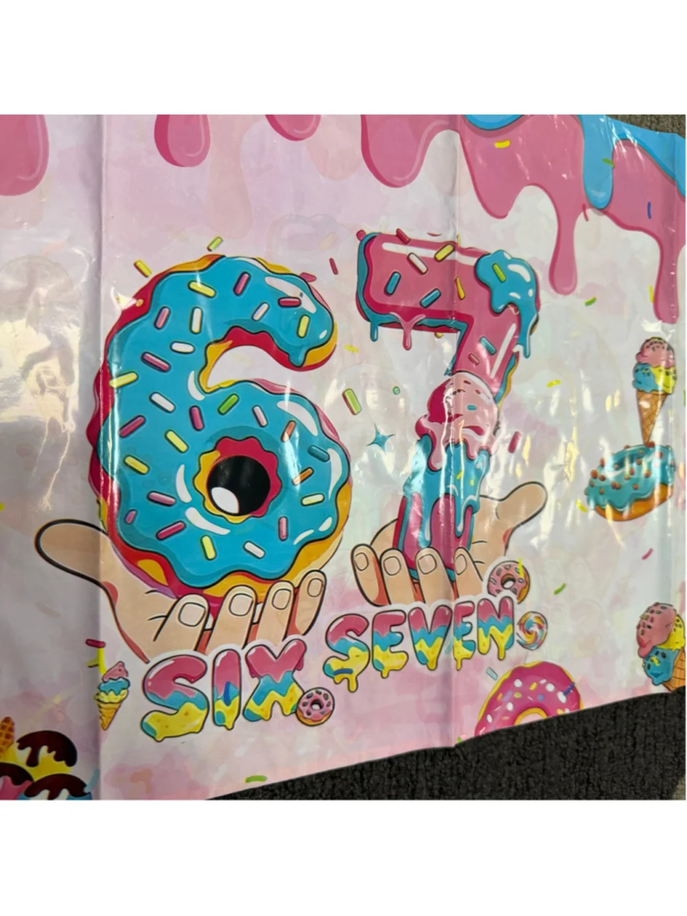 Birthday Party Decorations Banner Set, Pink and Blue 67 theme